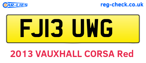 FJ13UWG are the vehicle registration plates.