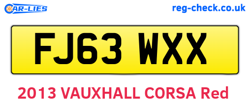 FJ63WXX are the vehicle registration plates.