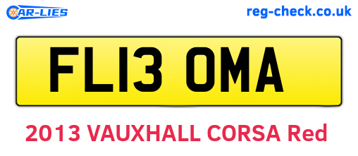 FL13OMA are the vehicle registration plates.