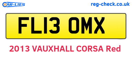 FL13OMX are the vehicle registration plates.