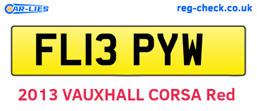 FL13PYW are the vehicle registration plates.