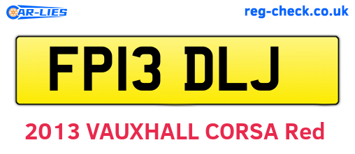 FP13DLJ are the vehicle registration plates.