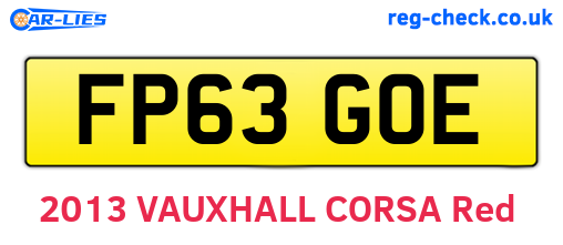 FP63GOE are the vehicle registration plates.