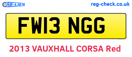 FW13NGG are the vehicle registration plates.
