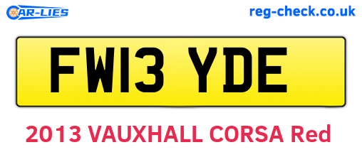 FW13YDE are the vehicle registration plates.