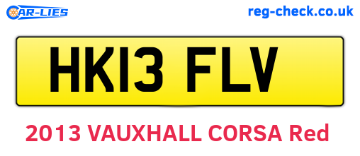 HK13FLV are the vehicle registration plates.