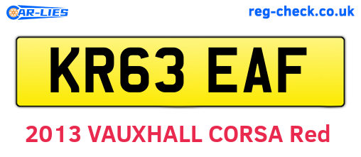 KR63EAF are the vehicle registration plates.