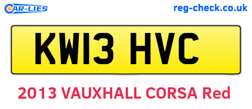KW13HVC are the vehicle registration plates.