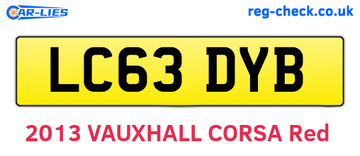 LC63DYB are the vehicle registration plates.