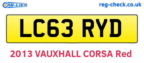 LC63RYD are the vehicle registration plates.