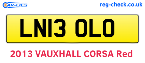 LN13OLO are the vehicle registration plates.