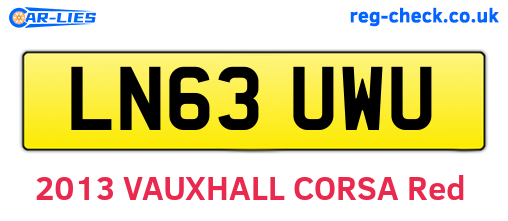 LN63UWU are the vehicle registration plates.