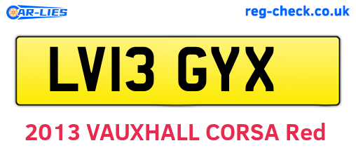 LV13GYX are the vehicle registration plates.