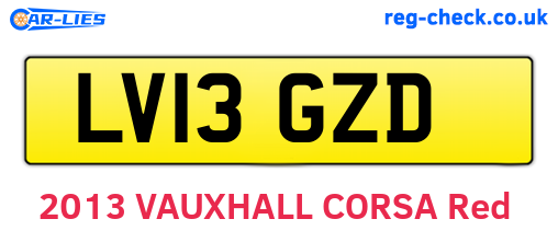 LV13GZD are the vehicle registration plates.