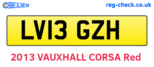 LV13GZH are the vehicle registration plates.