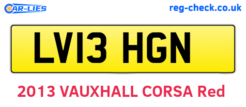 LV13HGN are the vehicle registration plates.