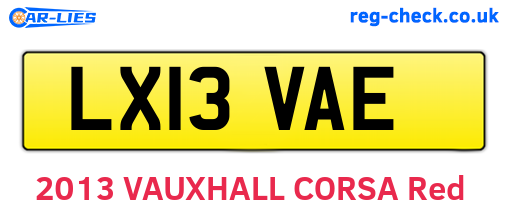 LX13VAE are the vehicle registration plates.