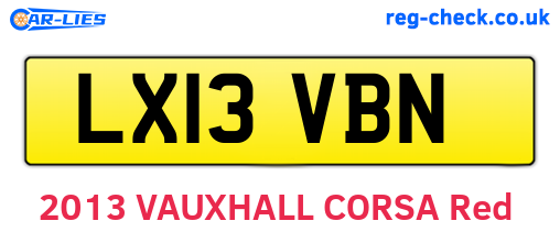 LX13VBN are the vehicle registration plates.