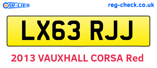 LX63RJJ are the vehicle registration plates.