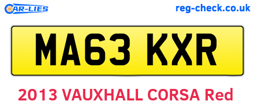 MA63KXR are the vehicle registration plates.