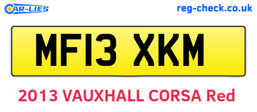 MF13XKM are the vehicle registration plates.