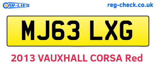 MJ63LXG are the vehicle registration plates.