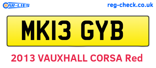 MK13GYB are the vehicle registration plates.