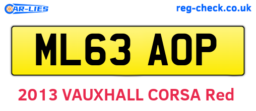 ML63AOP are the vehicle registration plates.