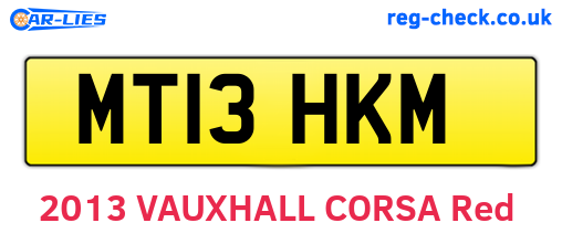 MT13HKM are the vehicle registration plates.