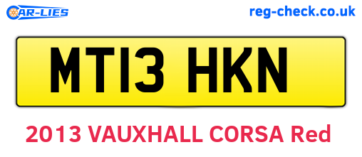 MT13HKN are the vehicle registration plates.