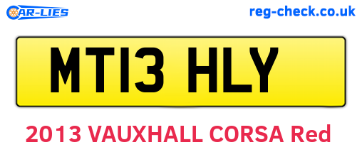 MT13HLY are the vehicle registration plates.