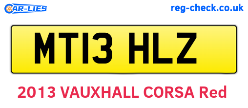 MT13HLZ are the vehicle registration plates.