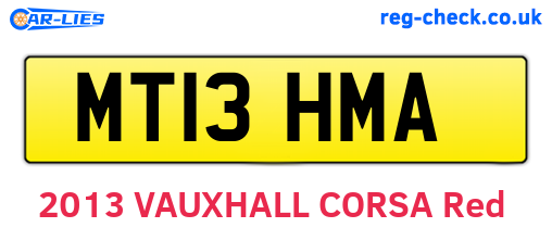 MT13HMA are the vehicle registration plates.