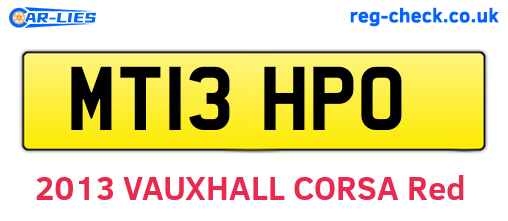 MT13HPO are the vehicle registration plates.