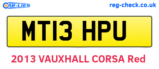 MT13HPU are the vehicle registration plates.