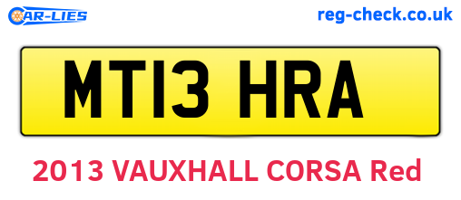 MT13HRA are the vehicle registration plates.