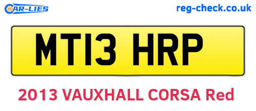 MT13HRP are the vehicle registration plates.