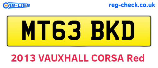 MT63BKD are the vehicle registration plates.