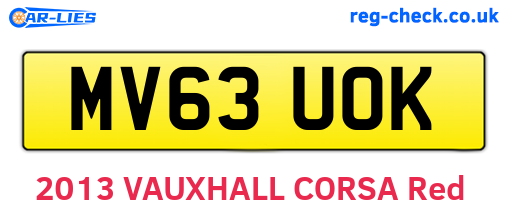 MV63UOK are the vehicle registration plates.