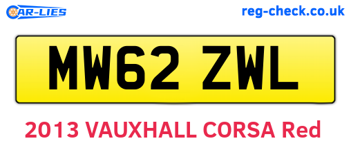 MW62ZWL are the vehicle registration plates.