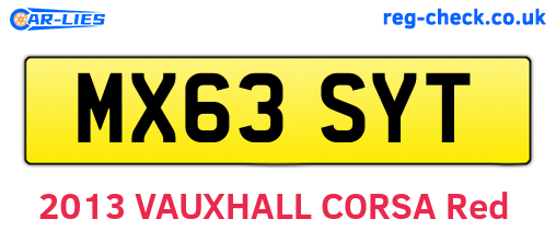 MX63SYT are the vehicle registration plates.