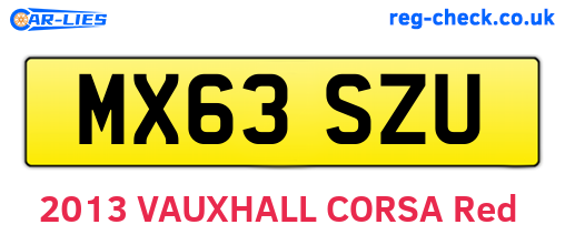 MX63SZU are the vehicle registration plates.