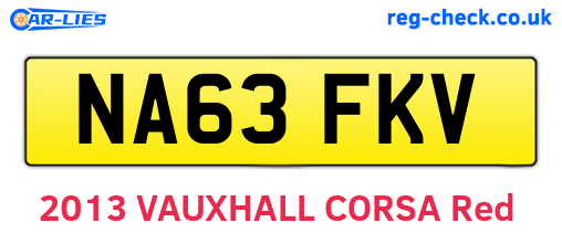 NA63FKV are the vehicle registration plates.