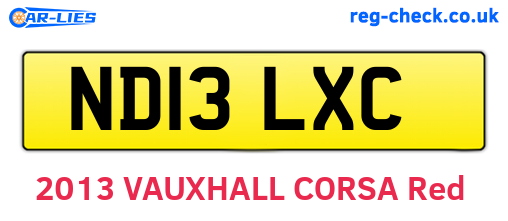 ND13LXC are the vehicle registration plates.