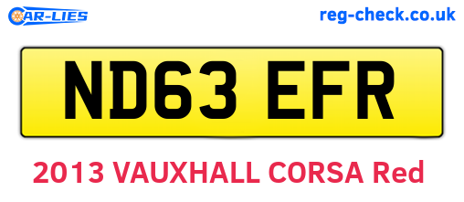 ND63EFR are the vehicle registration plates.
