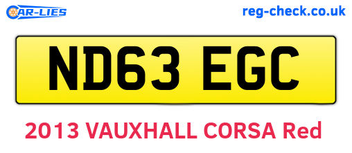 ND63EGC are the vehicle registration plates.