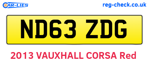 ND63ZDG are the vehicle registration plates.