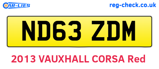ND63ZDM are the vehicle registration plates.