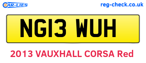 NG13WUH are the vehicle registration plates.