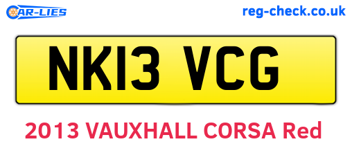 NK13VCG are the vehicle registration plates.